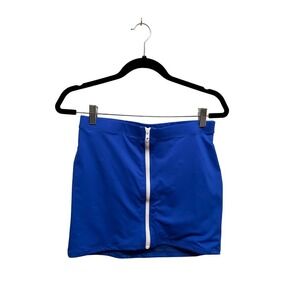 SKIMS Sporty Zipper Swim Mini Skirt in Cobalt Size Large NWT
